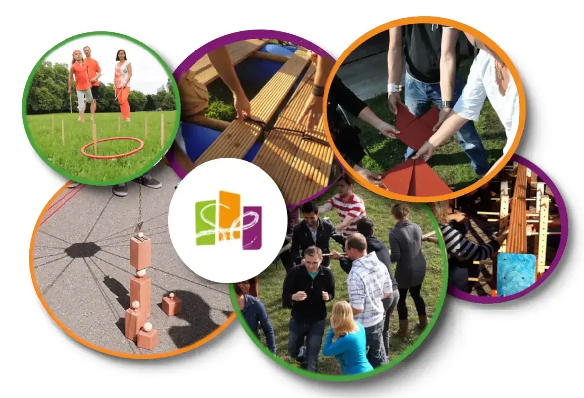 Bilder von diversen Events und Workshops auf weißem HG