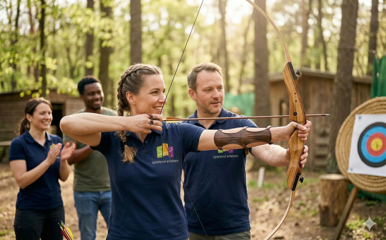 Intuitives Bogenschießen im Wald für Gruppen und Familien